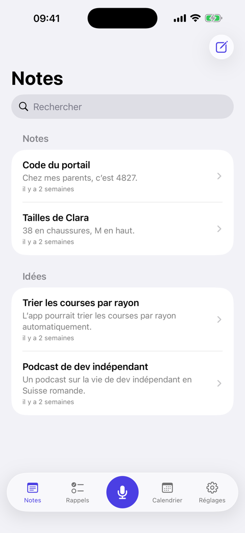 Dans l’app 1